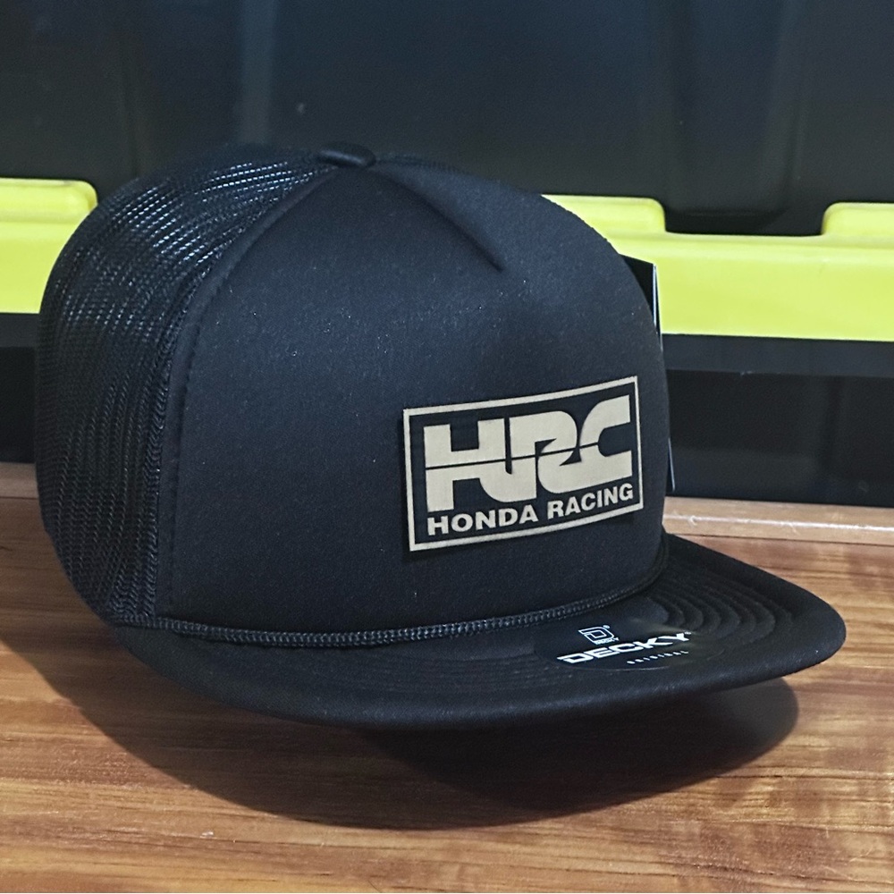 HRC Honda Racing   Foam Trucker Hat Black Color